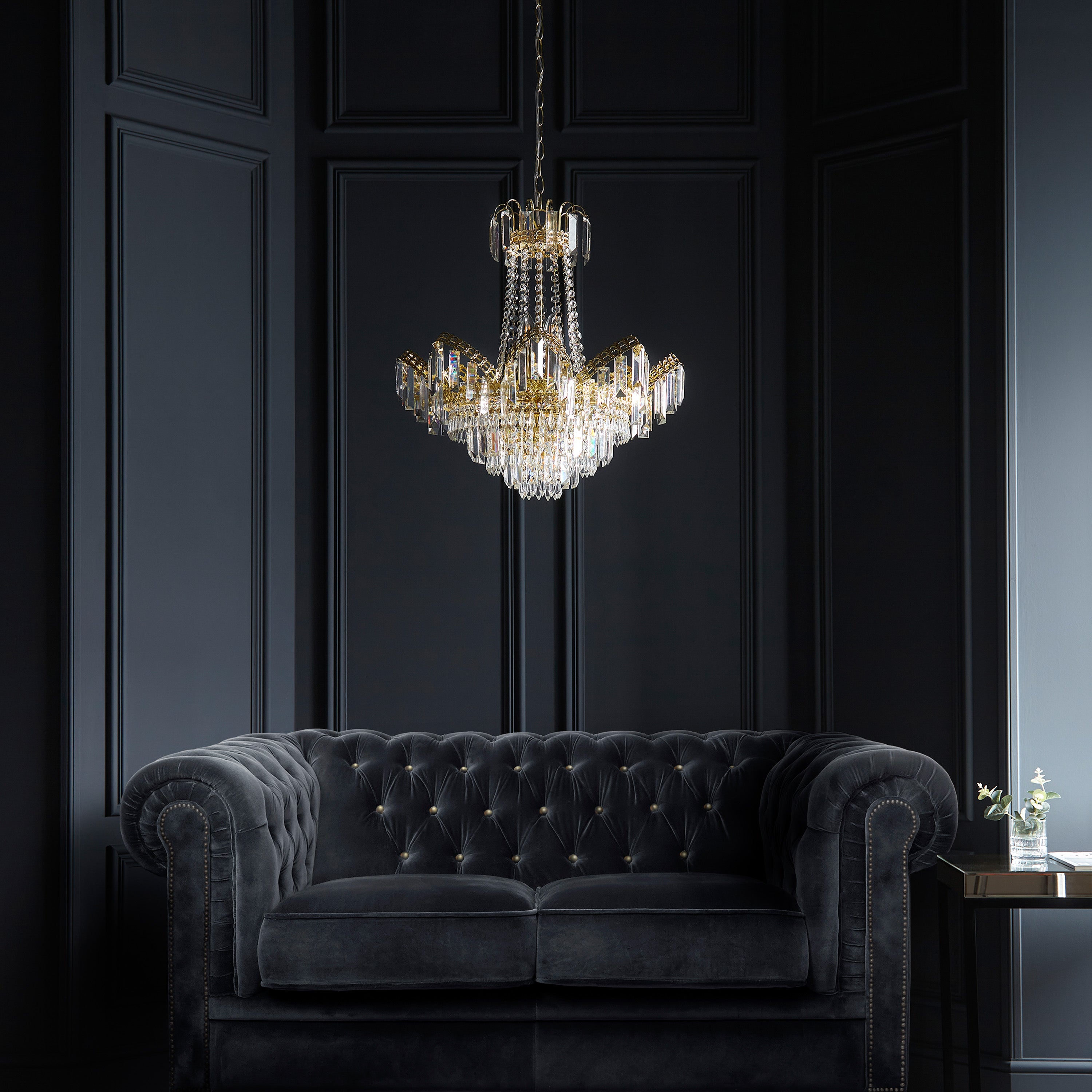 Adagio Gold Draping Crystal Glass Chandelier